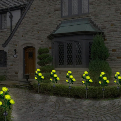 2-Pack: Solar Powered Rose Flower LED Decorative Lamp