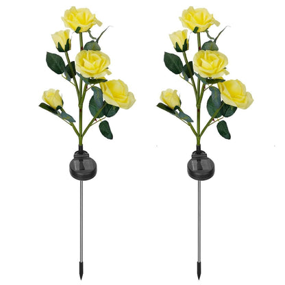 2-Pack: Solar Powered Rose Flower LED Decorative Lamp
