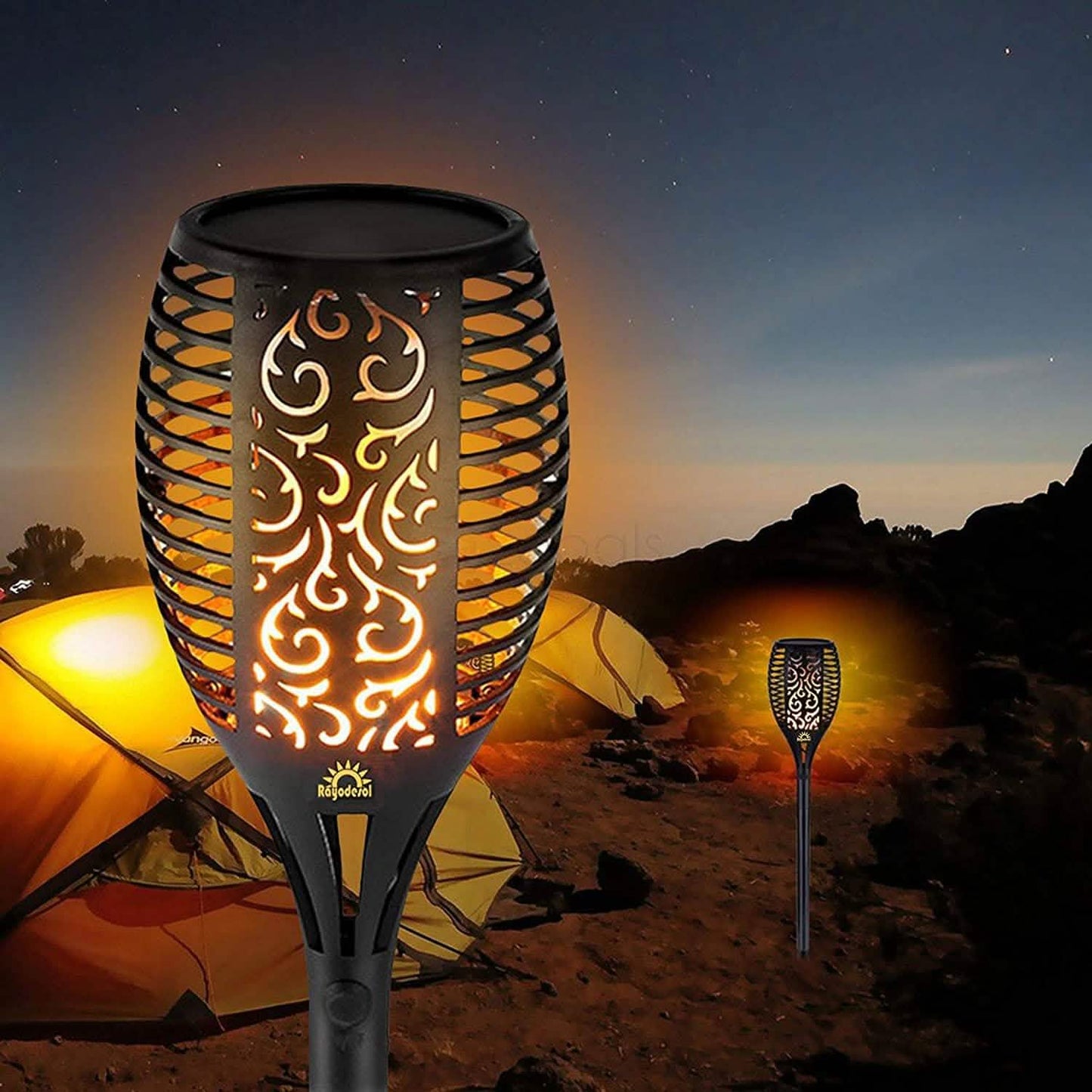 2-Pack: Solar Torch Lights Outdoor