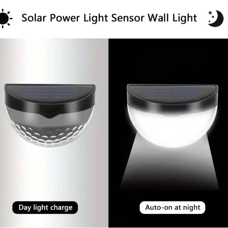 2-Pack: Solar Wall Mount Outdoor Fence Lamp