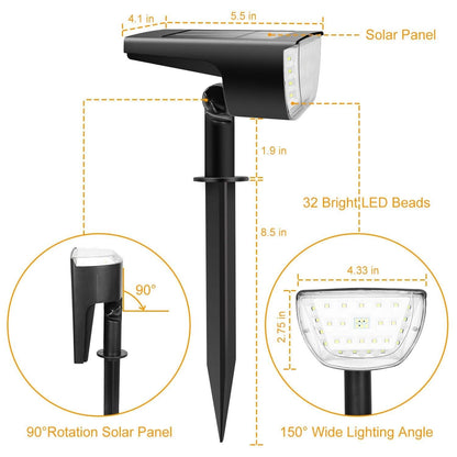 2-Pack: Solarek 32 LEDs Solar Landscape Spotlights