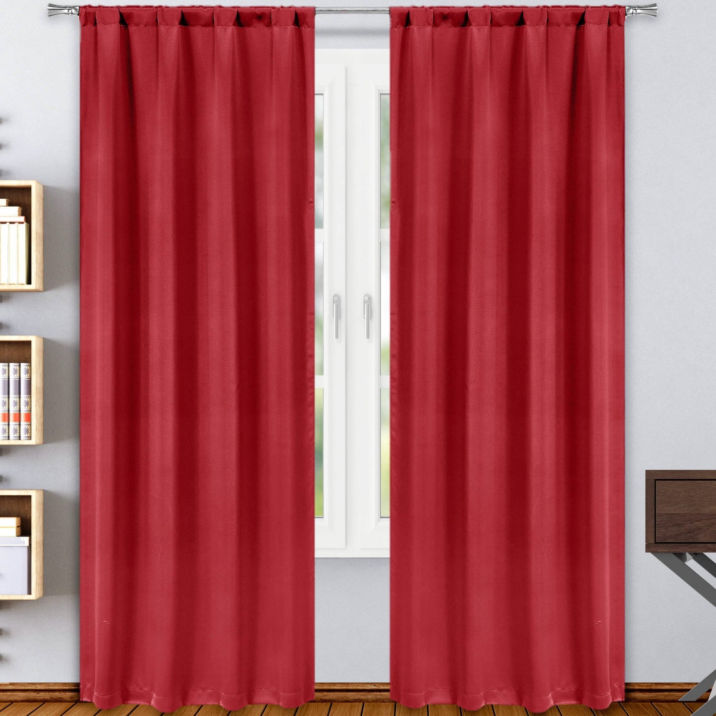 2-Pack: Solid Blackout Pole Top Window Curtain Panel