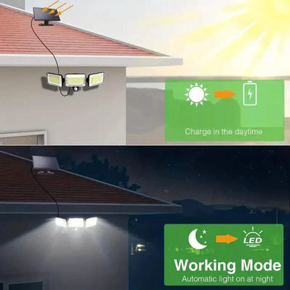 2-Pack: Split Solar Wall Light For Outdoor With Motion Sensor 3 Heads