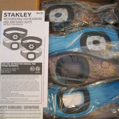 2-Pack: Stanley Rechargeable Ultra Bright Headband LED Lights with Armbands