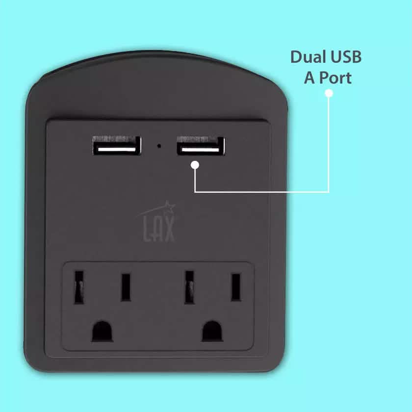 2-Pack: Surge Protector 2 Wall Outlets and 2 USB Ports