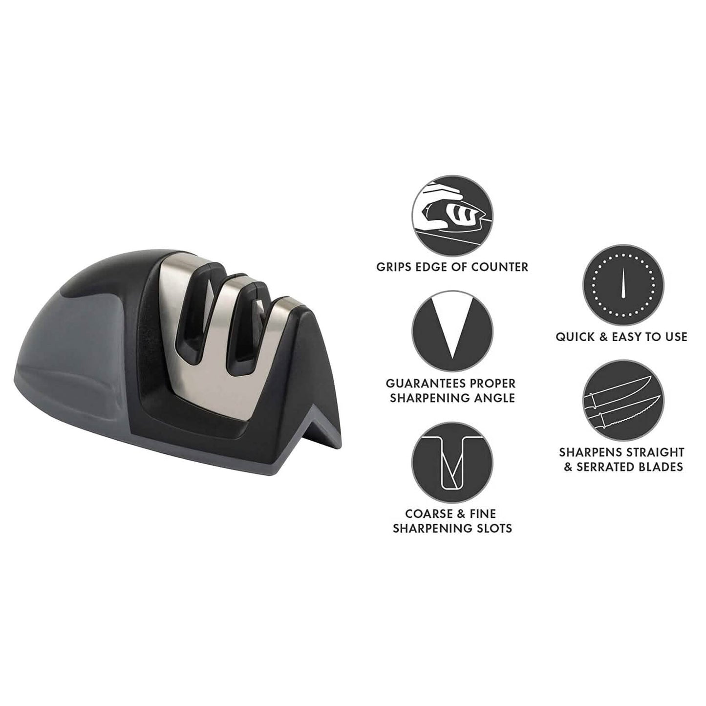 2-Pack: Ultra Sharp Knife Sharpener and Stainless Steel Vegetable and Meat Slicer Holder