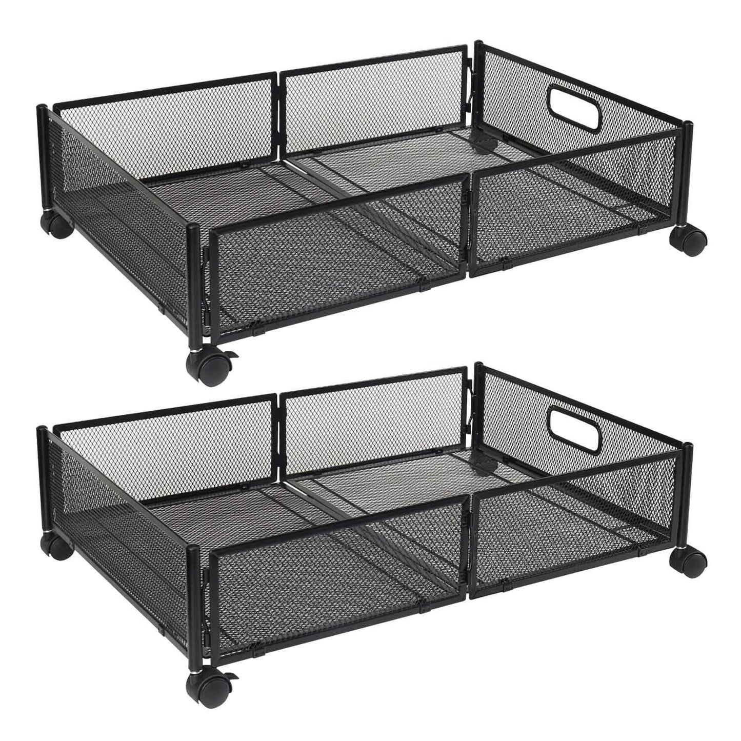 2-Pack: Under Bed Storage Container Foldable Rolling Storage Bin