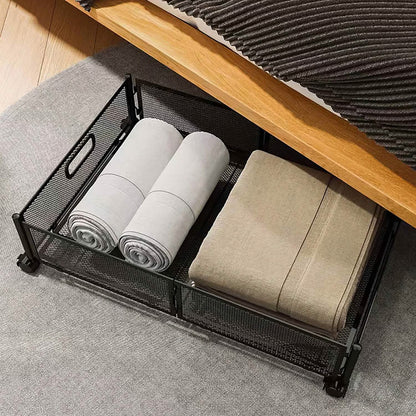 2-Pack: Under Bed Storage Container Foldable Rolling Storage Bin