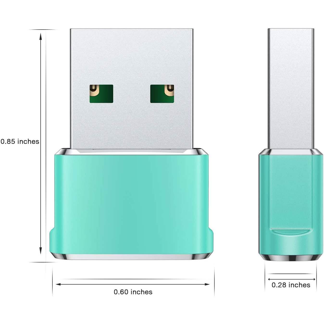 2-Pack: USB C Female to USB Male Adapter