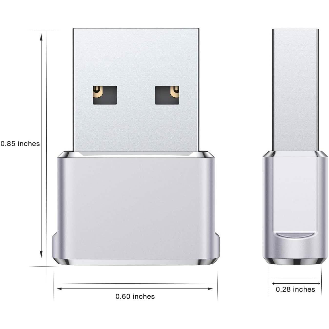 2-Pack: USB C Female to USB Male Adapter