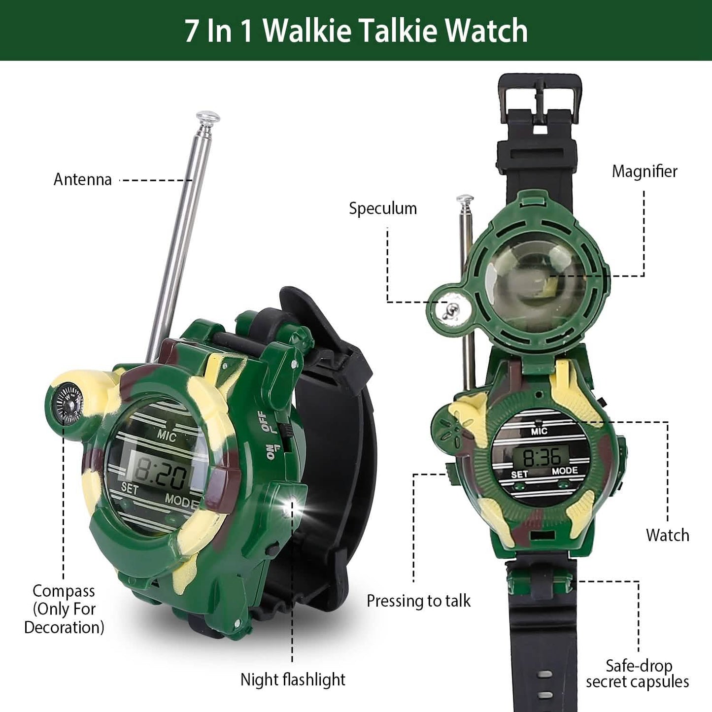 2-Pack: Walkie Talkies Watches Toy
