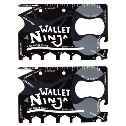 2-Pack: Wallet Ninja 18-in-1 Credit Card Sized Multi-tool