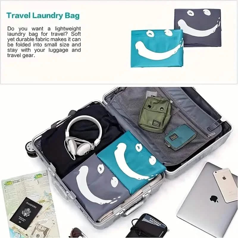 2-Pack: Wash Me Travel Laundry Bag, Machine Washable Dirty Clothes Organizer