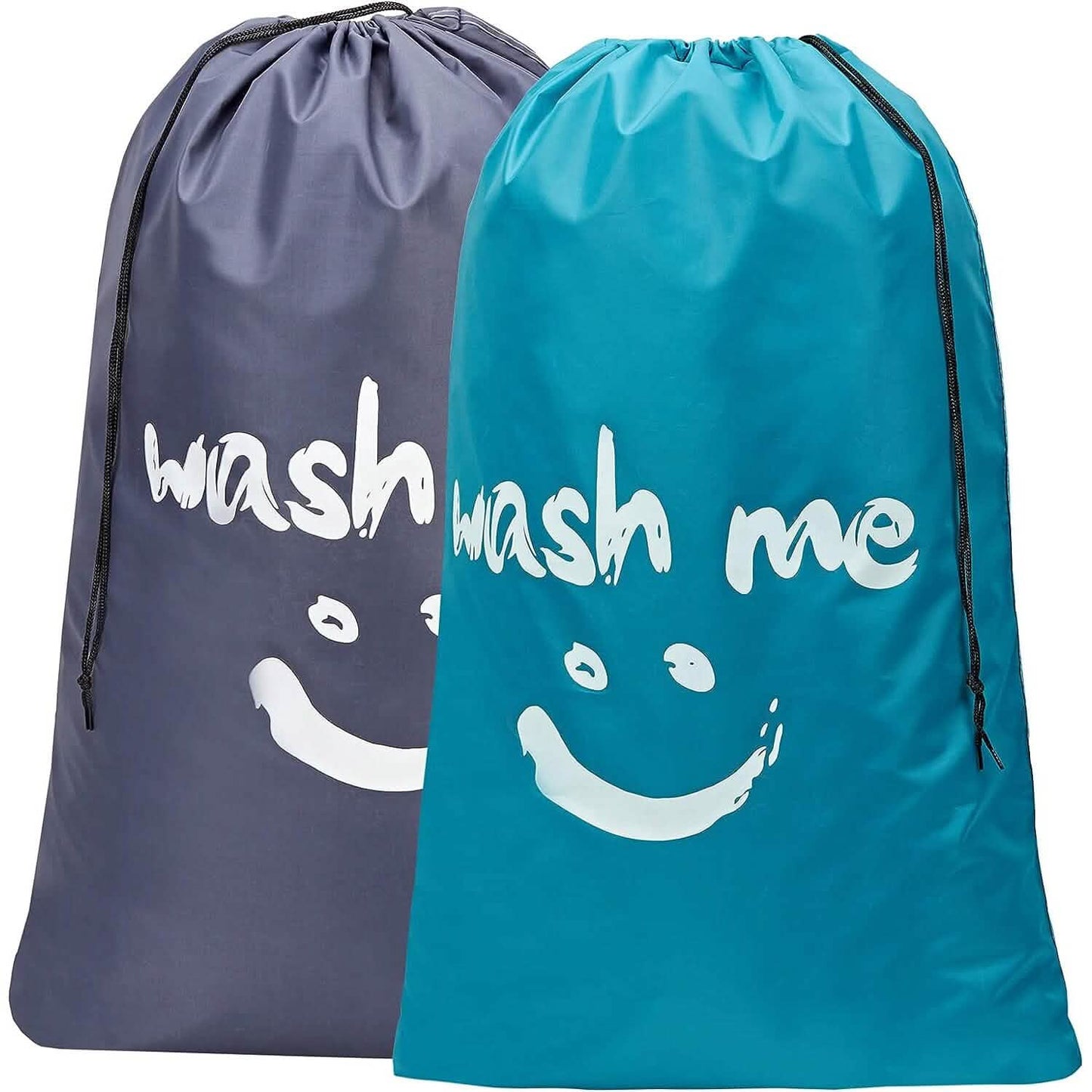 2-Pack: Wash Me Travel Laundry Bag, Machine Washable Dirty Clothes Organizer