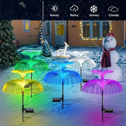 2-Pack: Waterproof Solar Jellyfish Fiber Optic Light