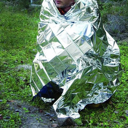 2-Pack: Windproof Aluminum Foil Emergency Blanket For Camping First Aid Blanket