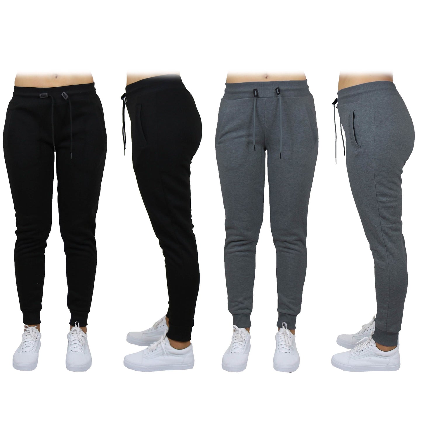 2-Pack: Women's French Terry Fashion Jogger Lounge Pants