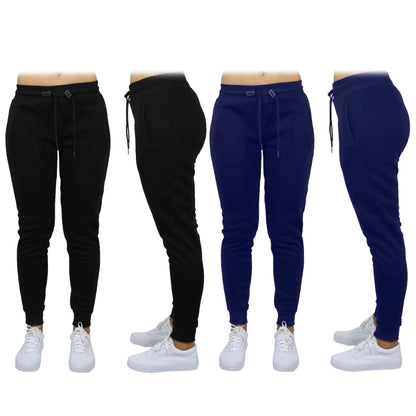 2-Pack: Women's French Terry Fashion Jogger Lounge Pants