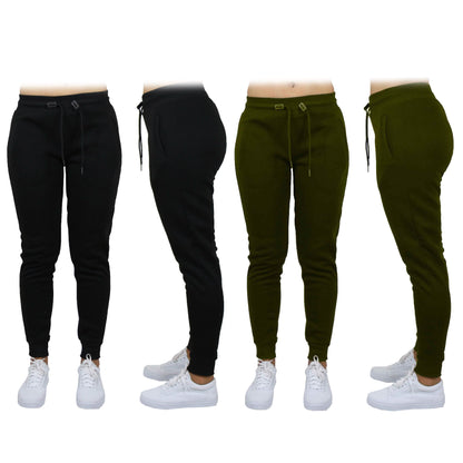 2-Pack: Women's French Terry Fashion Jogger Lounge Pants