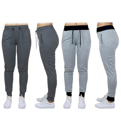 2-Pack: Women's French Terry Fashion Jogger Lounge Pants