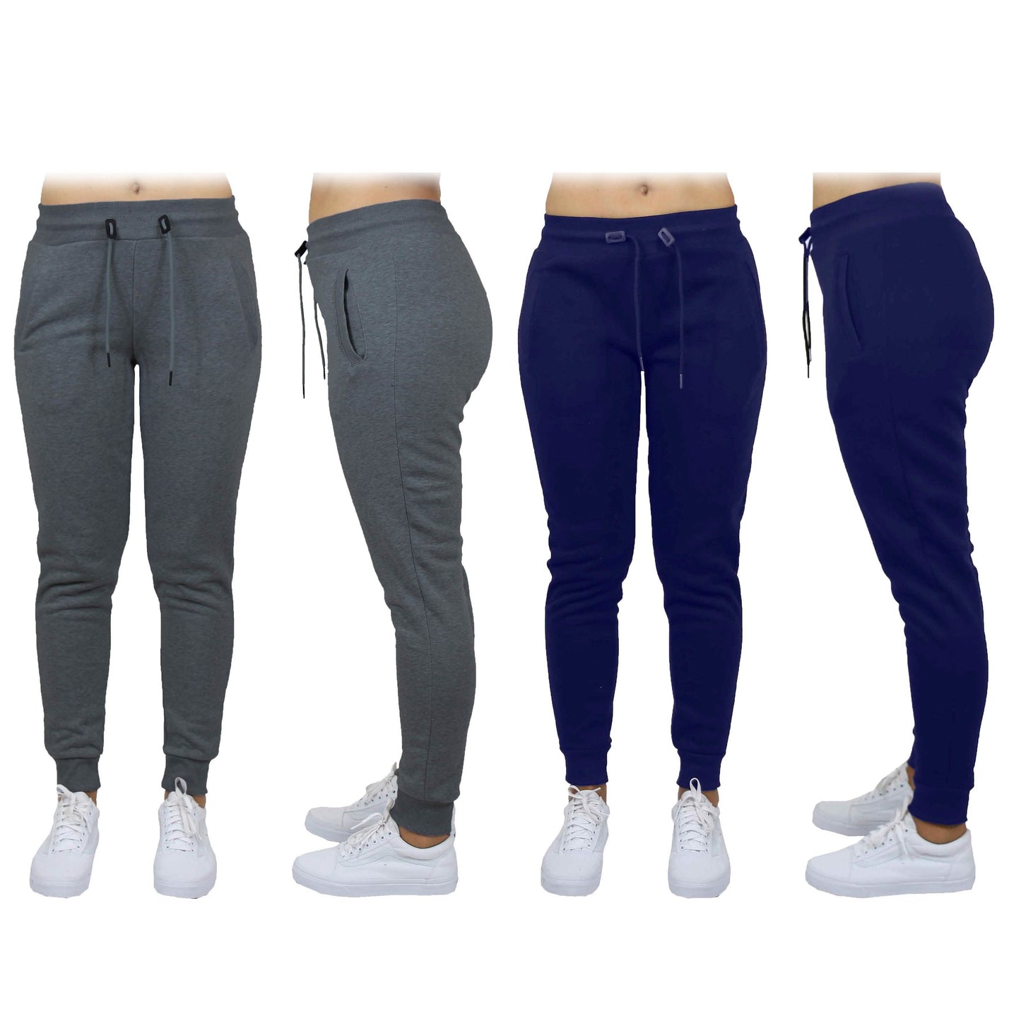 2-Pack: Women's French Terry Fashion Jogger Lounge Pants