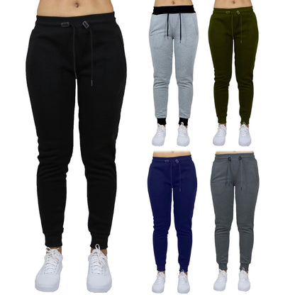 2-Pack: Women's French Terry Fashion Jogger Lounge Pants
