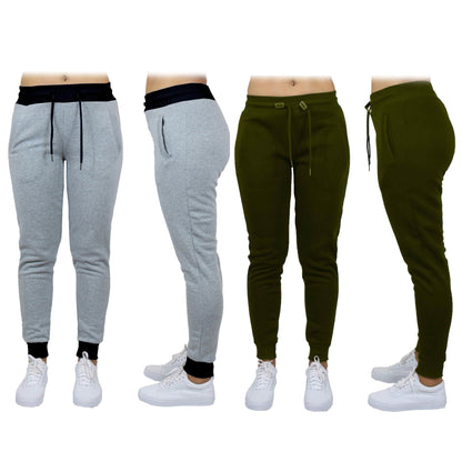 2-Pack: Women's French Terry Fashion Jogger Lounge Pants