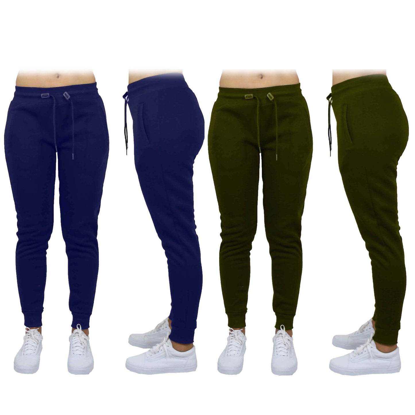 2-Pack: Women's French Terry Fashion Jogger Lounge Pants