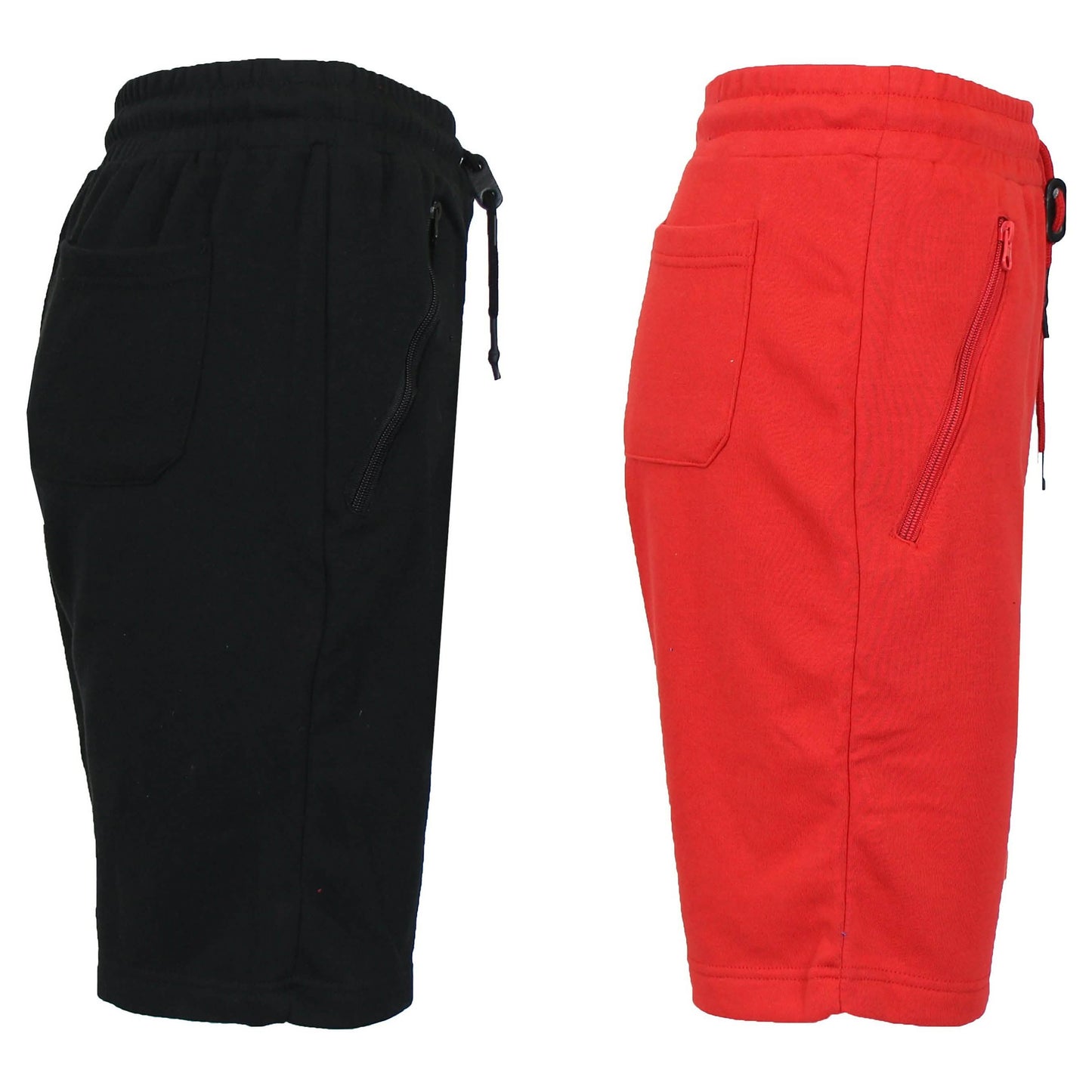2-Pack: Women's French Terry Zipper Pockets Jogger Sweat Lounge Shorts
