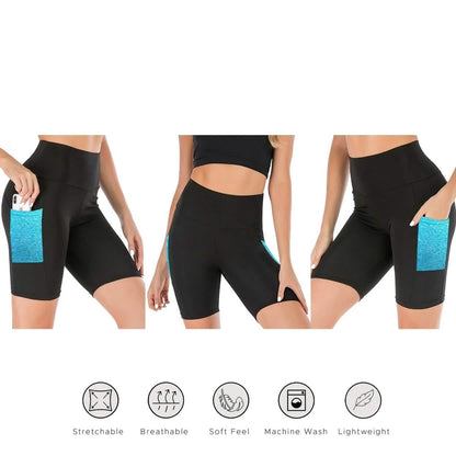 2-Pack: Women's High Waisted Biker Shorts With Pockets