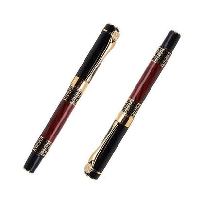 2-Pack: Wood Grain Classical Fountain Pen Ballpoint Pen