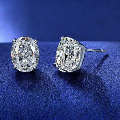2-Pairs: 2.00CTTW CZ Oval Set Earrings