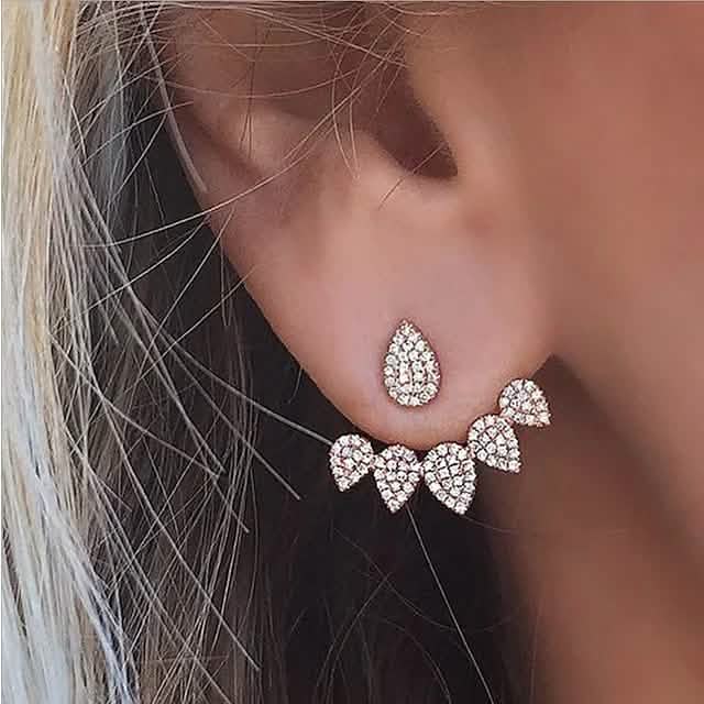 2-Pairs: Women's Small Diamond Cubic Zirconia Earrings