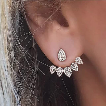 2-Pairs: Women's Small Diamond Cubic Zirconia Earrings