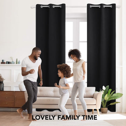 2-Panels: Deconovo Room Darkening Thermal Insulated Blackout Grommet Window Curtains