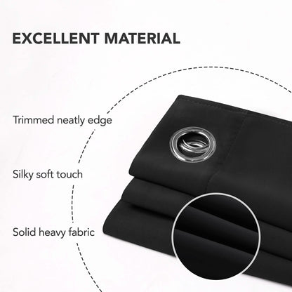 2-Panels: Deconovo Room Darkening Thermal Insulated Blackout Grommet Window Curtains