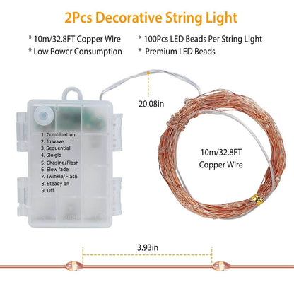 2-Piece: 100LED Beads String Lights