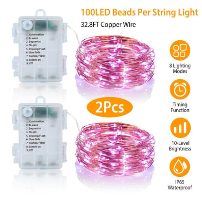 2-Piece: 100LED Beads String Lights