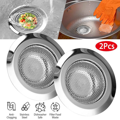 2-Piece: 4.53-Inch Kitchen Sink Strainer