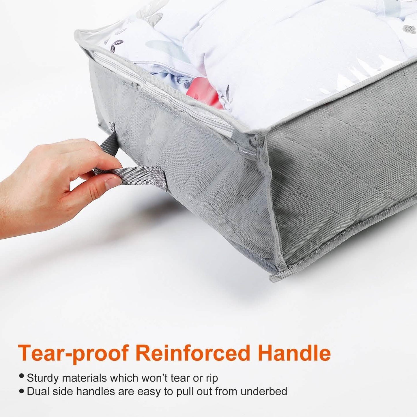 2-Piece: 70L Foldable Underbed Clothes Moisture Proof Zipped Organizer