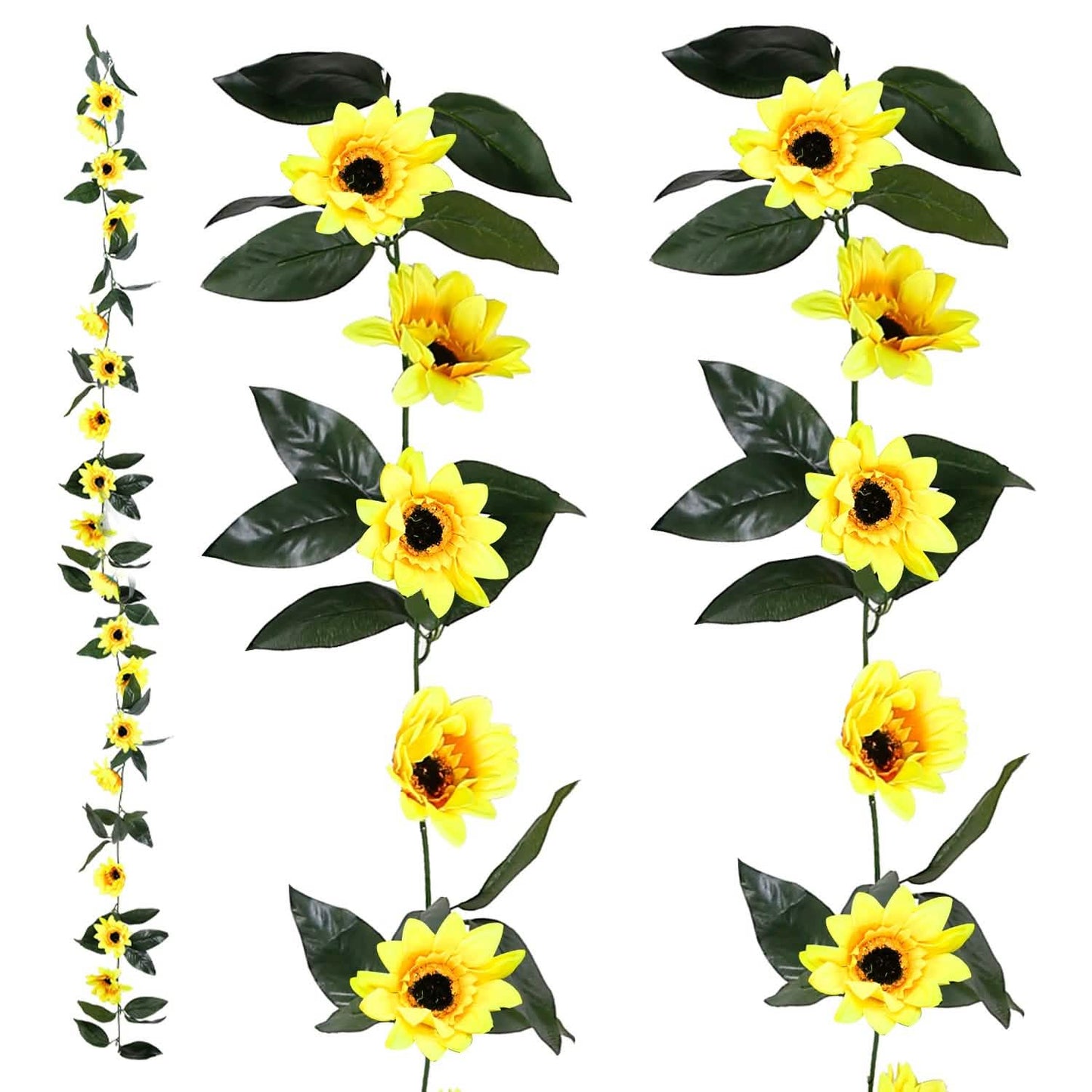 2-Piece: 7.2ft Artificial Silk Sunflower Vines