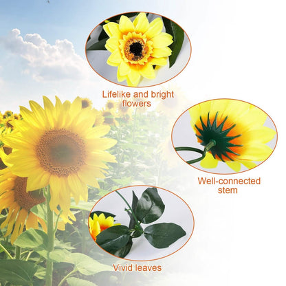 2-Piece: 7.2ft Artificial Silk Sunflower Vines