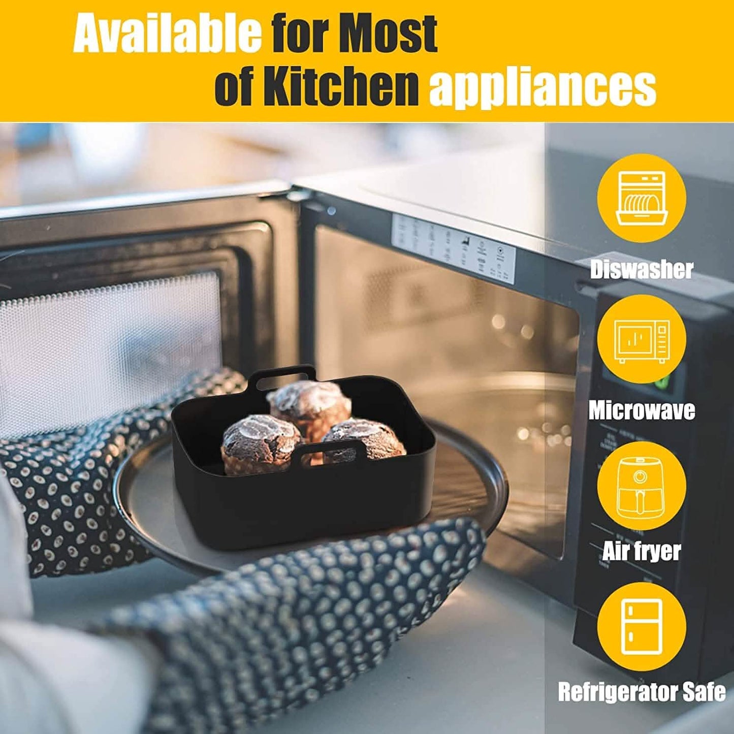 2-Piece: Air Fryer Silicone Pot