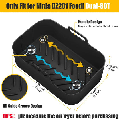 2-Piece: Air Fryer Silicone Pot