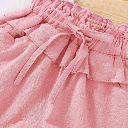 2-Piece: Baby Girls Outfits Clothes T-Shirt Vest Tops + Shorts Pants