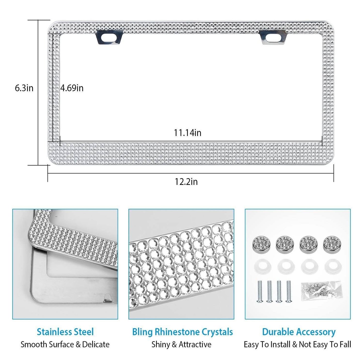 2-Piece: Bling License Plate Frames