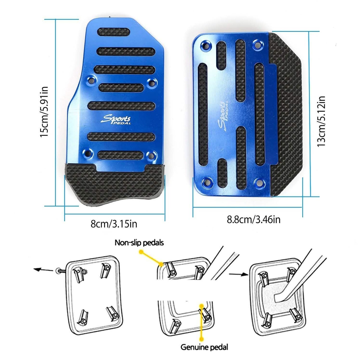 2-Piece: Car Brake Pedal Cover
