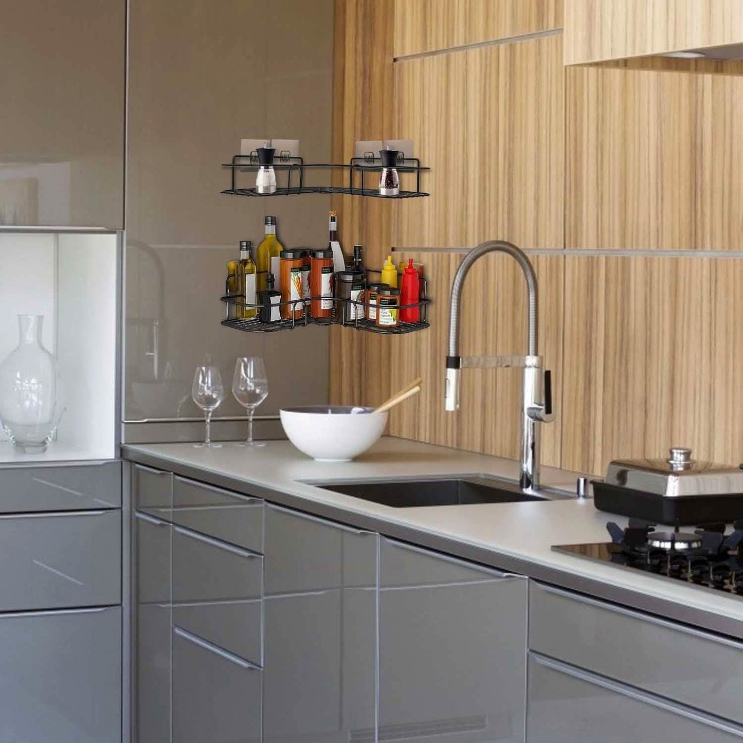2-Piece: Corner Shower Caddy Shelves