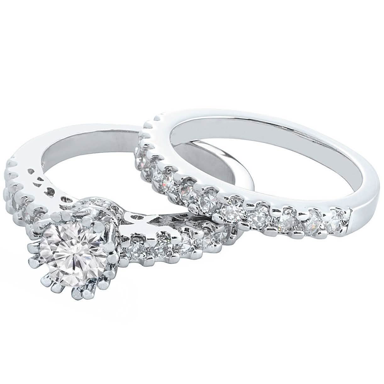 2-Piece: Crown Prong Ring Set