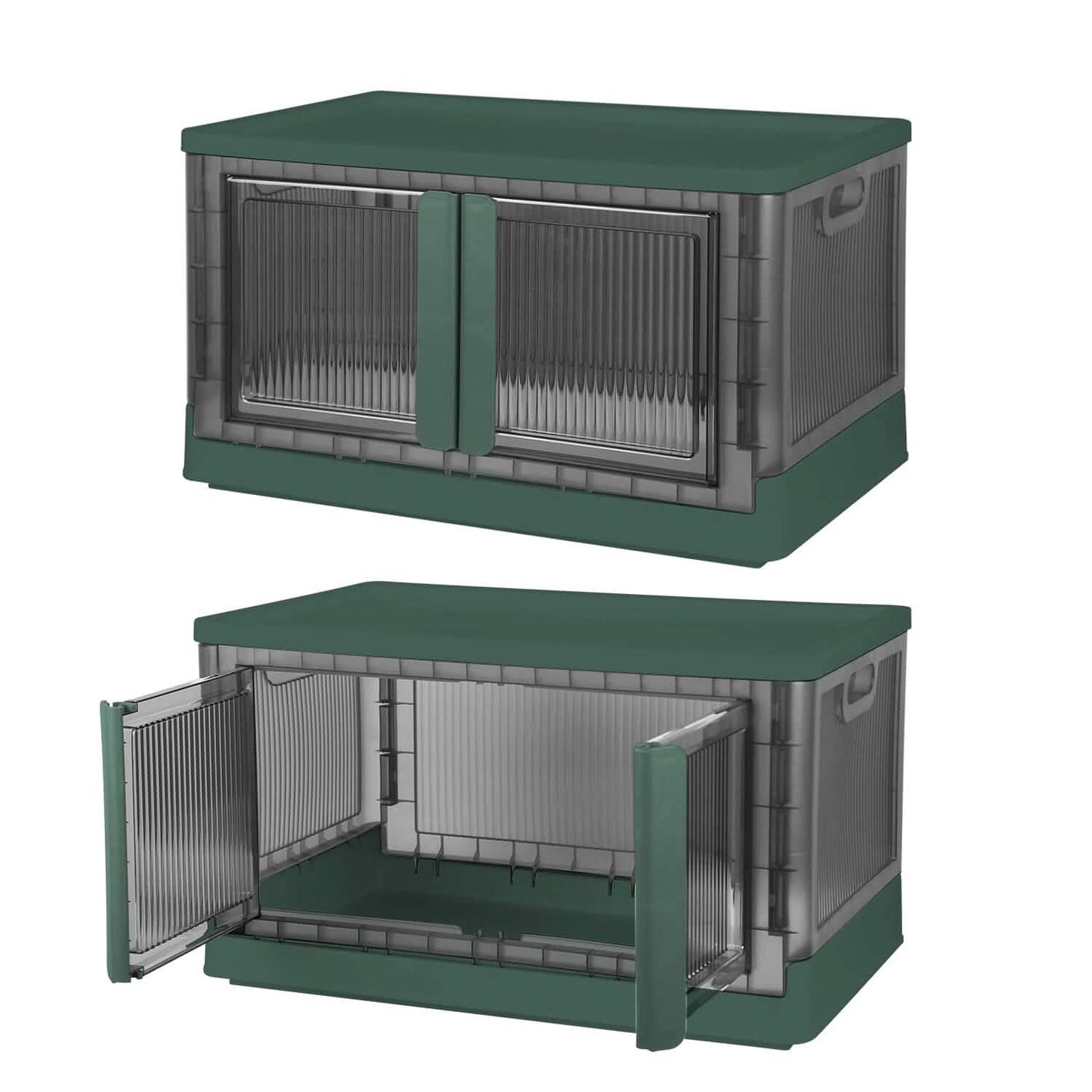 2-Piece: Foldable Stackable Storage Bins with Lid